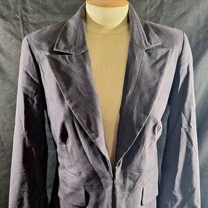 Bisou Bisou Michele Bohbot Gray Blazer with Silver Glitter Pinstripes Size 8